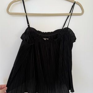 Madewell Black Pleated Sleeveless Camisole